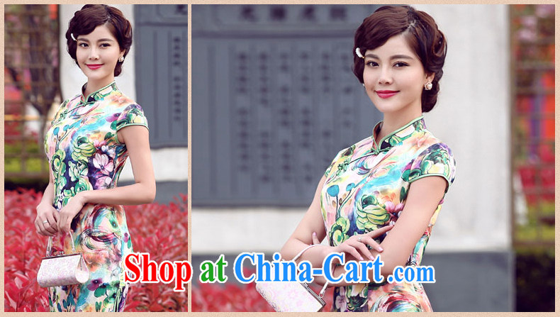 Dresses 2014 summer new, improved daily stamp cheongsam dress summer stylish short cheongsam green XXL pictures, price, brand platters! Elections are good character, the national distribution, so why buy now enjoy more preferential! Health