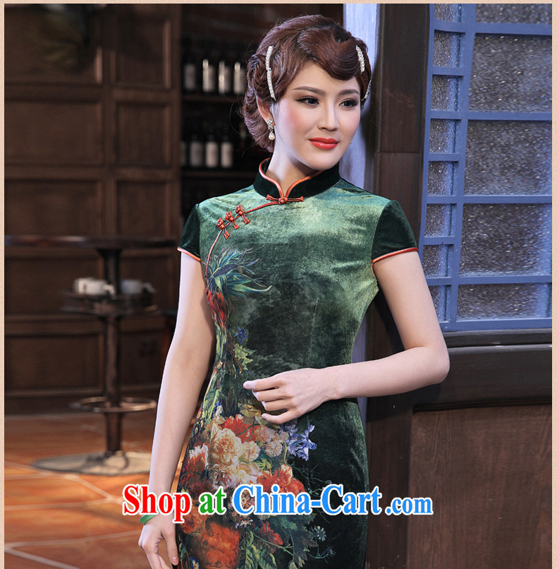 Dresses summer 2014 new stamp duty, plush robes and the new improved retro, long-sleeved dresses fresh green 2 XL pictures, price, brand platters! Elections are good character, the national distribution, so why buy now enjoy more preferential! Health