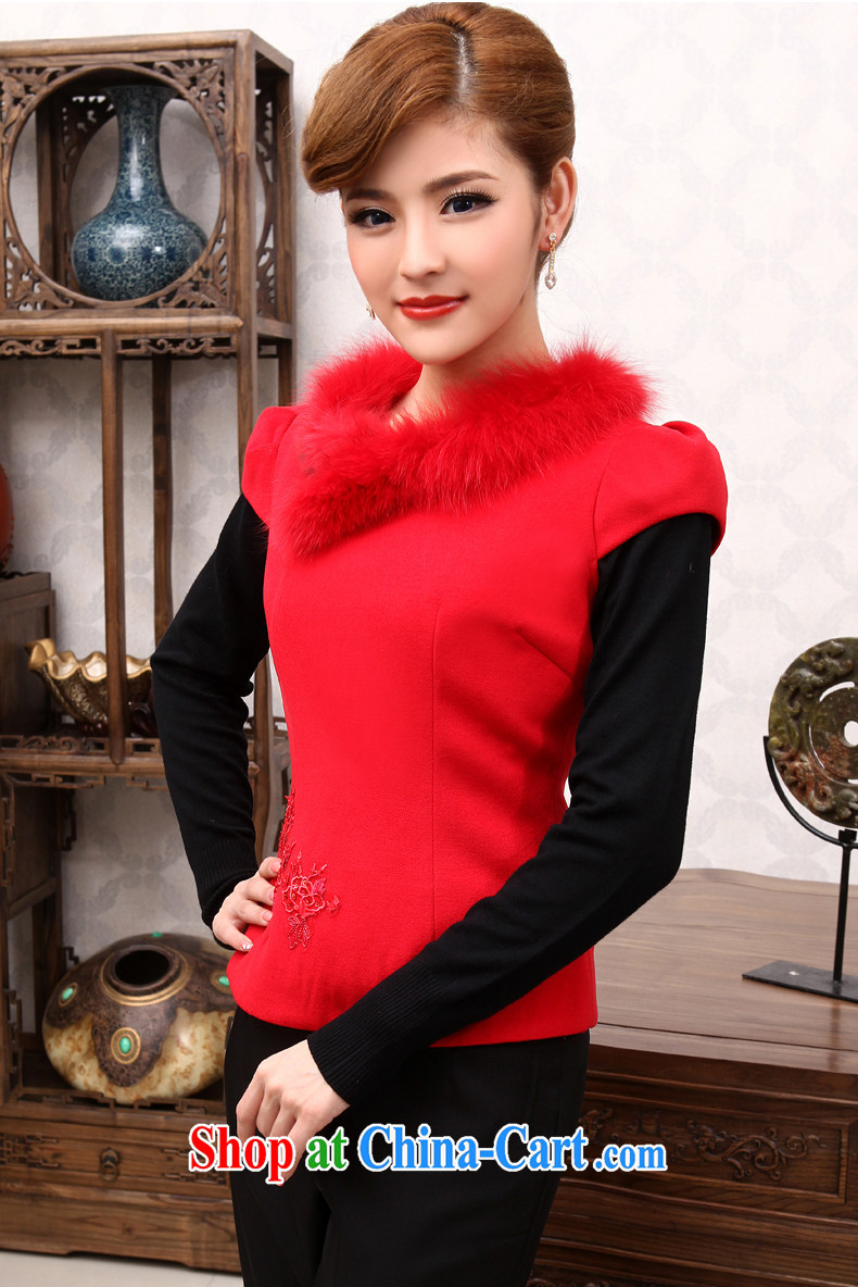 Dresses 2014 new Girls fall winter clothes and stylish short hair collar vest retro improved cheongsam shirt red 2XL pictures, price, brand platters! Elections are good character, the national distribution, so why buy now enjoy more preferential! Health