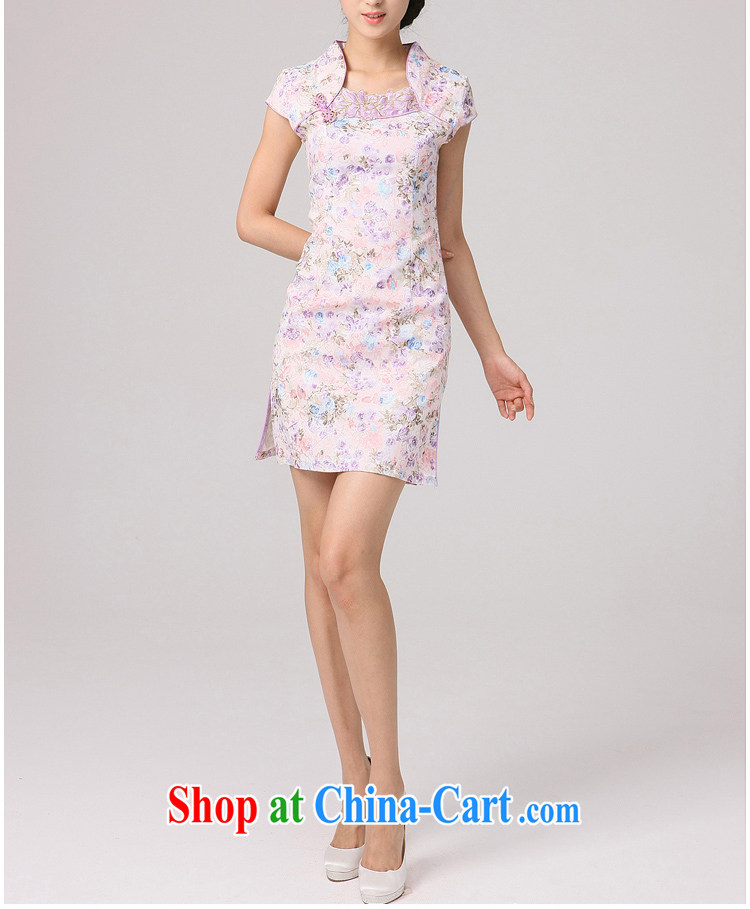 Dresses 2014 new summer short, cultivating improved stylish autumn antique dresses skirt retro daily female cheongsam pink XXL pictures, price, brand platters! Elections are good character, the national distribution, so why buy now enjoy more preferential! Health