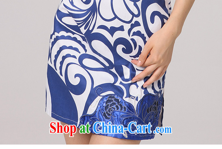 Dresses 2014 summer blue and white porcelain cheongsam dress Autumn with improved Stylish retro cultivating Chinese qipao graphics thin blue floral XXL pictures, price, brand platters! Elections are good character, the national distribution, so why buy now enjoy more preferential! Health