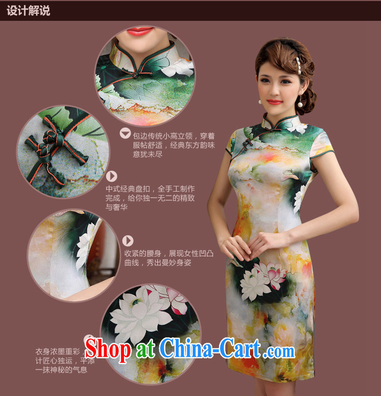 Dresses 2014 summer national style in a new, retro style beauty improved dress ink Lotus stamp cheongsam floral XXL pictures, price, brand platters! Elections are good character, the national distribution, so why buy now enjoy more preferential! Health