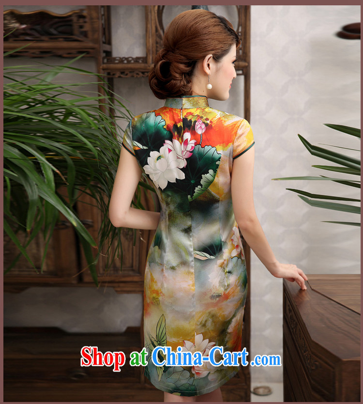 Dresses 2014 summer national style in a new, retro style beauty improved dress ink Lotus stamp cheongsam floral XXL pictures, price, brand platters! Elections are good character, the national distribution, so why buy now enjoy more preferential! Health