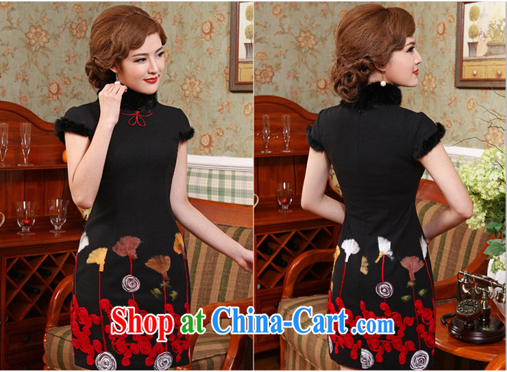2014 cheongsam Chinese, winter clothing qipao thick hair for improved stylish winter new X 602 black 2 XL pictures, price, brand platters! Elections are good character, the national distribution, so why buy now enjoy more preferential! Health
