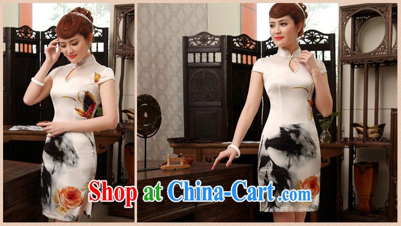 Dresses 2014 summer new sauna Silk Cheongsam short skirt short-sleeved short, stamp duty cultivating the cheongsam white 2XL pictures, price, brand platters! Elections are good character, the national distribution, so why buy now enjoy more preferential! Health
