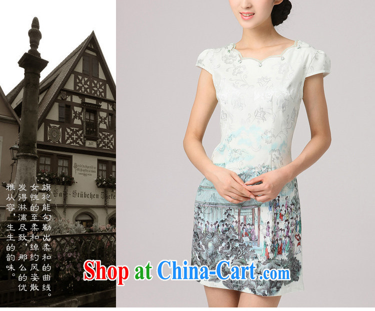 Dresses 2014 summer dress qipao Chinese national stamp duty improved stylish dresses with Ethnic Wind short cheongsam light green XXL pictures, price, brand platters! Elections are good character, the national distribution, so why buy now enjoy more preferential! Health