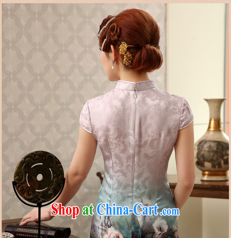 Dresses 2014 summer new, improved day-short, Retro cheongsam dress stamp beauty and elegant pink XXL pictures, price, brand platters! Elections are good character, the national distribution, so why buy now enjoy more preferential! Health
