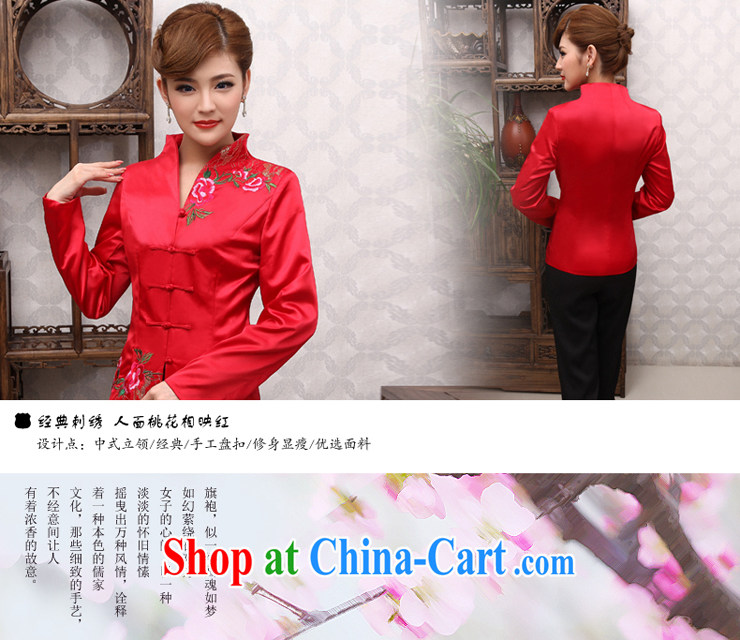 2014 cheongsam Chinese improved Chinese winter clothes T-shirt, old mother with New Year outfit loaded T-shirt red 2 XL pictures, price, brand platters! Elections are good character, the national distribution, so why buy now enjoy more preferential! Health
