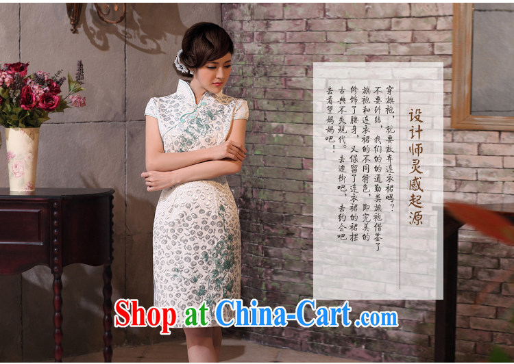 antique dresses Ethnic Wind 2014 summer fashion the tie embroidered short sleeves cheongsam dress embroidery improved cheongsam white XXL pictures, price, brand platters! Elections are good character, the national distribution, so why buy now enjoy more preferential! Health