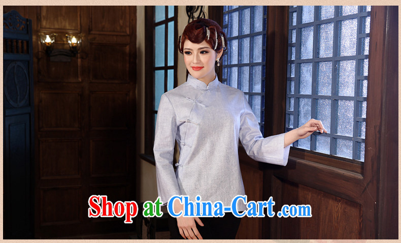 Dresses 2014 new units the Chinese classical long sleeved shirt, Spring Loaded Chinese improved solid-colored T-shirt elegance light blue 2 XL pictures, price, brand platters! Elections are good character, the national distribution, so why buy now enjoy more preferential! Health