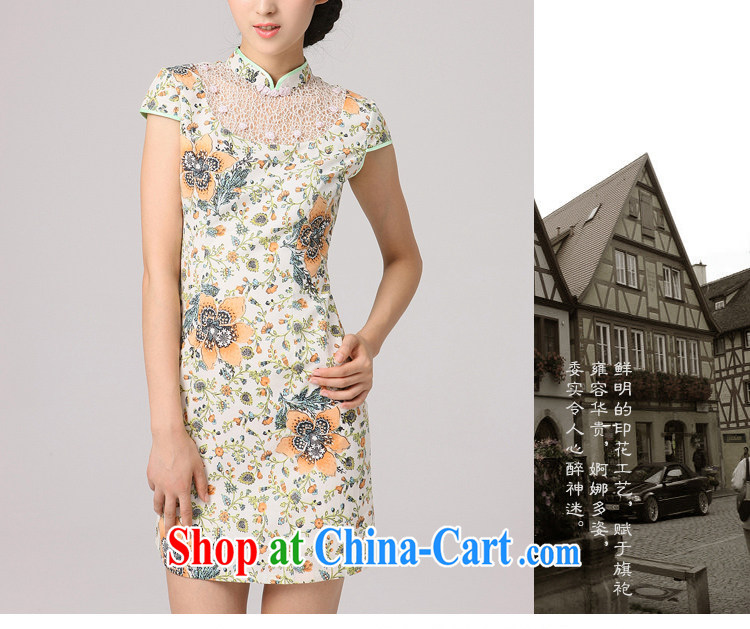 Dresses 2014 summer hot new stylish and improved leisure short-sleeved qipao dresses Green S pictures, price, brand platters! Elections are good character, the national distribution, so why buy now enjoy more preferential! Health