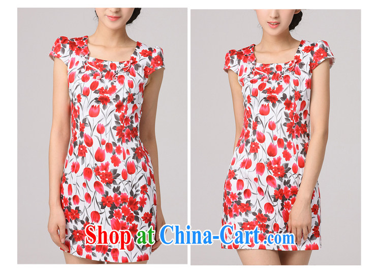 Dresses 2014 summer new, improved cheongsam stylish summer Chinese, short cheongsam dress, red XXL pictures, price, brand platters! Elections are good character, the national distribution, so why buy now enjoy more preferential! Health