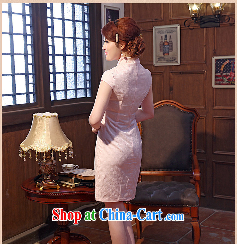 Dresses 2014 summer new, improved daily stamp embroidery cheongsam dress beauty and stylish short pink XXL pictures, price, brand platters! Elections are good character, the national distribution, so why buy now enjoy more preferential! Health