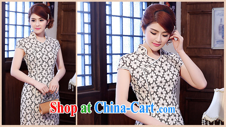 Dresses 2014 summer new women cotton load the short-sleeve retro stamp stylish improved graphics thin short cheongsam white flowers XXL pictures, price, brand platters! Elections are good character, the national distribution, so why buy now enjoy more preferential! Health