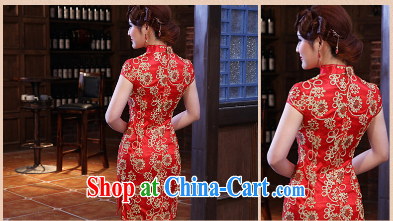 Dresses 2014 summer new bridal dresses wedding toast clothing retro embroidery take short improved cheongsam red XXL pictures, price, brand platters! Elections are good character, the national distribution, so why buy now enjoy more preferential! Health