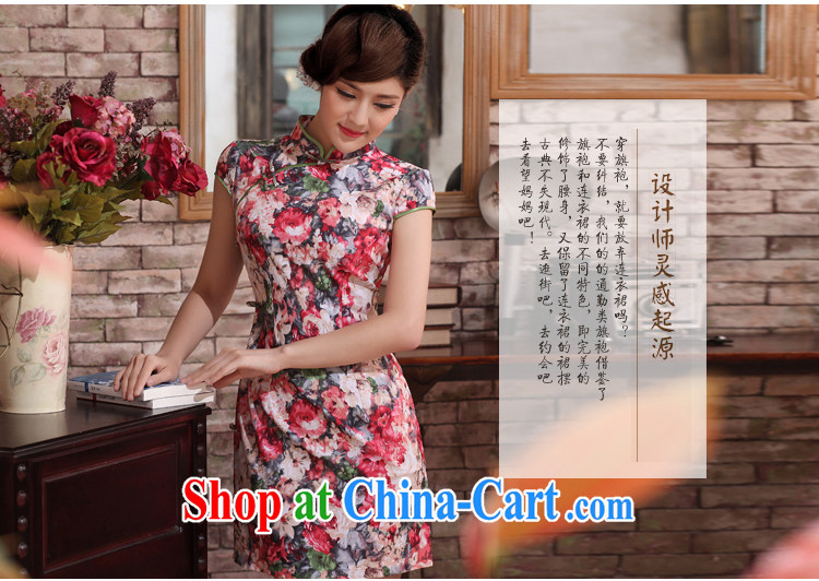 STANDARD OUTFIT 2014 new improved stylish beauty floral graphics thin short cheongsam dress everyday dresses female suits XXL pictures, price, brand platters! Elections are good character, the national distribution, so why buy now enjoy more preferential! Health