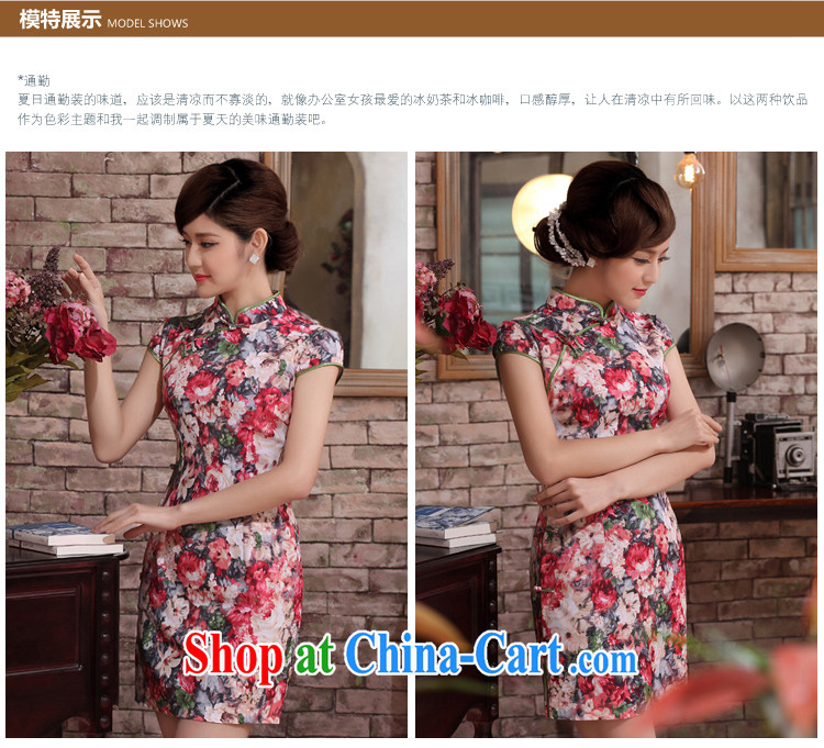 STANDARD OUTFIT 2014 new improved stylish beauty floral graphics thin short cheongsam dress everyday dresses female suits XXL pictures, price, brand platters! Elections are good character, the national distribution, so why buy now enjoy more preferential! Health
