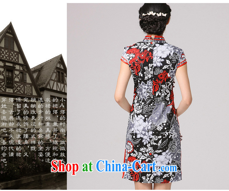 Chinese qipao qipao improvement 2014 summer, new cheongsam dress stylish Korea classical antique dresses female black flower XXL pictures, price, brand platters! Elections are good character, the national distribution, so why buy now enjoy more preferential! Health