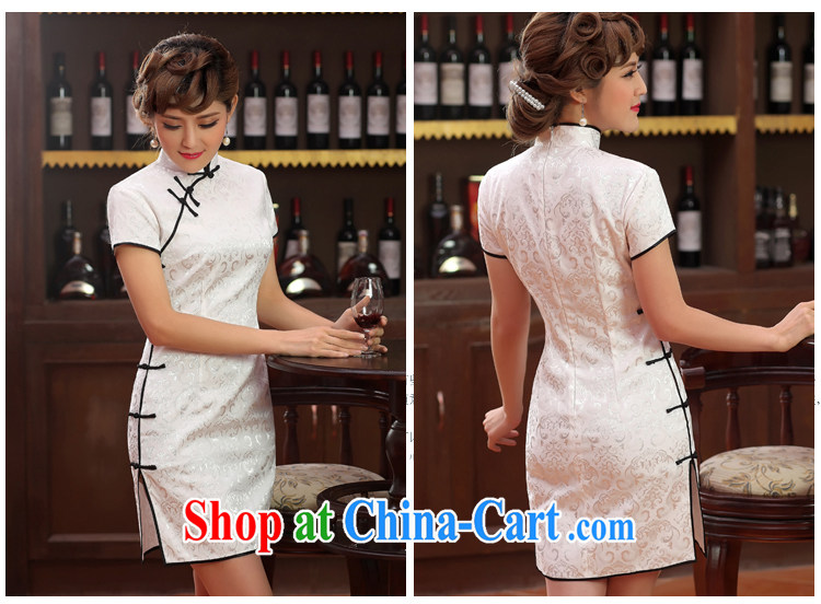 cheongsam Chinese impression 2014 summer new cheongsam dress stylish improved retro daily female Mandarin gowns, white XXXL pictures, price, brand platters! Elections are good character, the national distribution, so why buy now enjoy more preferential! Health