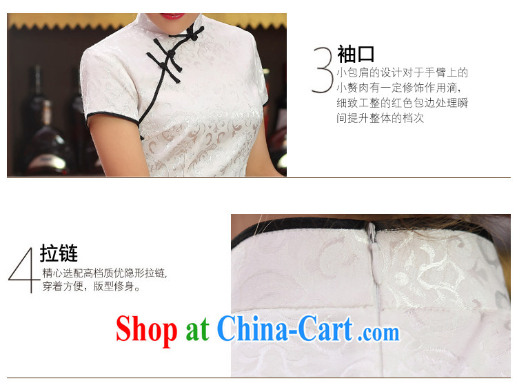 cheongsam Chinese impression 2014 summer new cheongsam dress stylish improved retro daily female Mandarin gowns, white XXXL pictures, price, brand platters! Elections are good character, the national distribution, so why buy now enjoy more preferential! Health