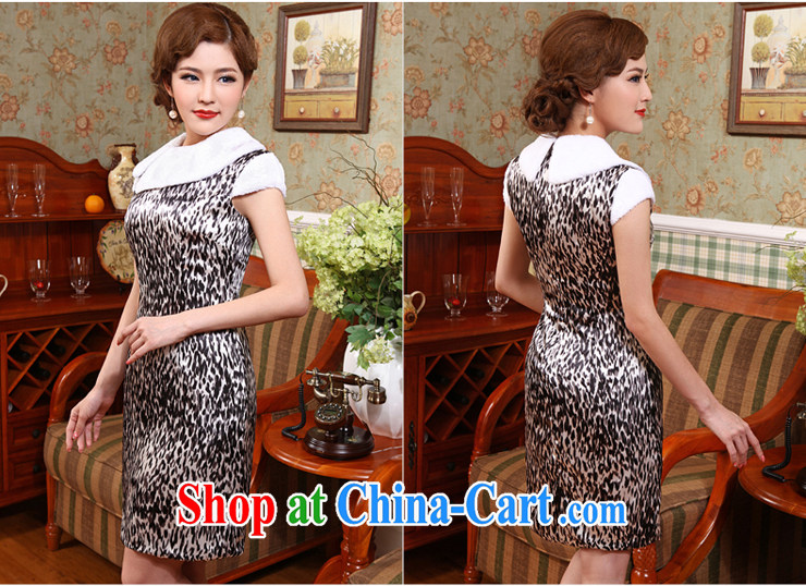 Dresses 2014 new Chinese qipao thick winter clothes improved cheongsam short skirt dress Winter Fashion female Leopard 2 X pictures, price, brand platters! Elections are good character, the national distribution, so why buy now enjoy more preferential! Health