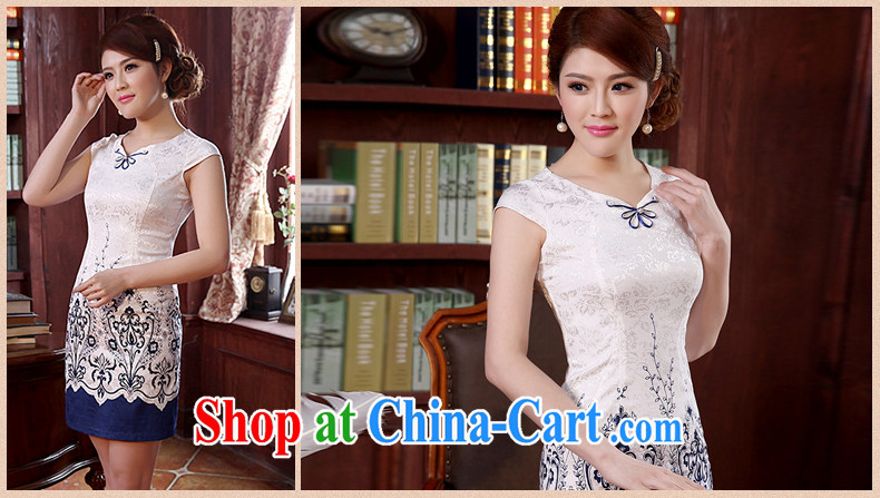 Dresses 2014 summer new improved stylish ethnic wind cheongsam dress retro beauty and unique dresses white 3XL pictures, price, brand platters! Elections are good character, the national distribution, so why buy now enjoy more preferential! Health