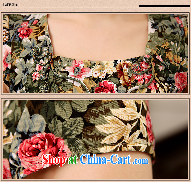 Dresses 2014 summer New floral stamp daily dresses and stylish improved cultivation short cheongsam dress green XXL pictures, price, brand platters! Elections are good character, the national distribution, so why buy now enjoy more preferential! Health