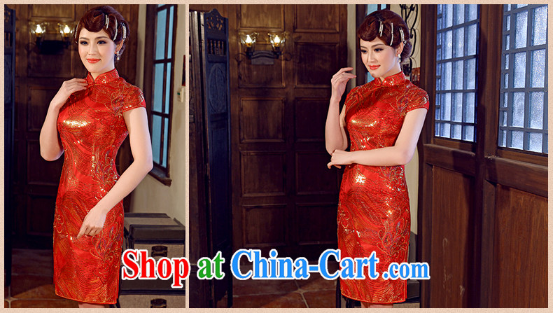 Dresses summer 2014 new beauty, elegant and stylish embroidery improved lady antique cheongsam dress China Red XXL pictures, price, brand platters! Elections are good character, the national distribution, so why buy now enjoy more preferential! Health