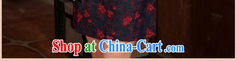 Dresses 2014 summer new girls cotton Ma Sau San cheongsam dress stylish improved retro short cheongsam dark blue XXL pictures, price, brand platters! Elections are good character, the national distribution, so why buy now enjoy more preferential! Health