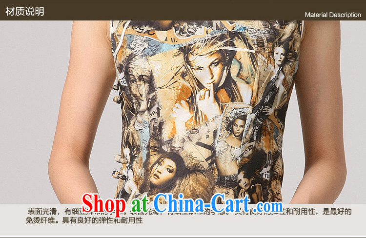qipao improved creative and stylish 2014 new summer beach on retro style sexy woman stamp outfit yellow XXL pictures, price, brand platters! Elections are good character, the national distribution, so why buy now enjoy more preferential! Health