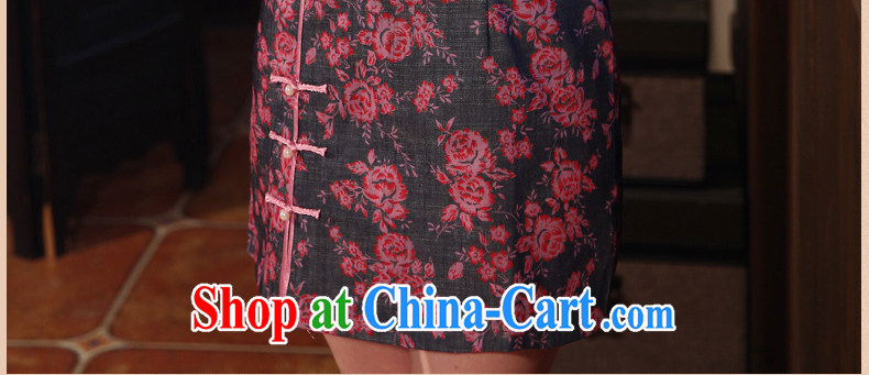 Dresses 2014 summer new retro China wind improved short-sleeved, linen cheongsam dress cotton the cheongsam dark purple XXL pictures, price, brand platters! Elections are good character, the national distribution, so why buy now enjoy more preferential! Health