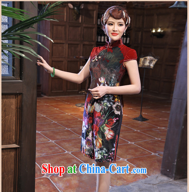 Dresses summer 2014 new stamp duty, plush robes and spring loaded new improved retro, long-sleeved dress dark red 2 XL pictures, price, brand platters! Elections are good character, the national distribution, so why buy now enjoy more preferential! Health