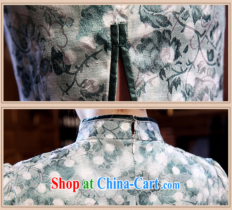 Dresses 2014 summer new short-sleeved cuff standard embroidery cheongsam retro the forklift truck banquet dress green XXL pictures, price, brand platters! Elections are good character, the national distribution, so why buy now enjoy more preferential! Health