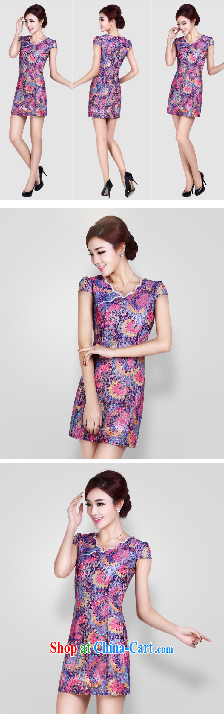 And, in accordance with summer dress short-sleeved dresses female elegant classical lady everyday dresses short, elegant dresses LYE 1370 purple XL pictures, price, brand platters! Elections are good character, the national distribution, so why buy now enjoy more preferential! Health