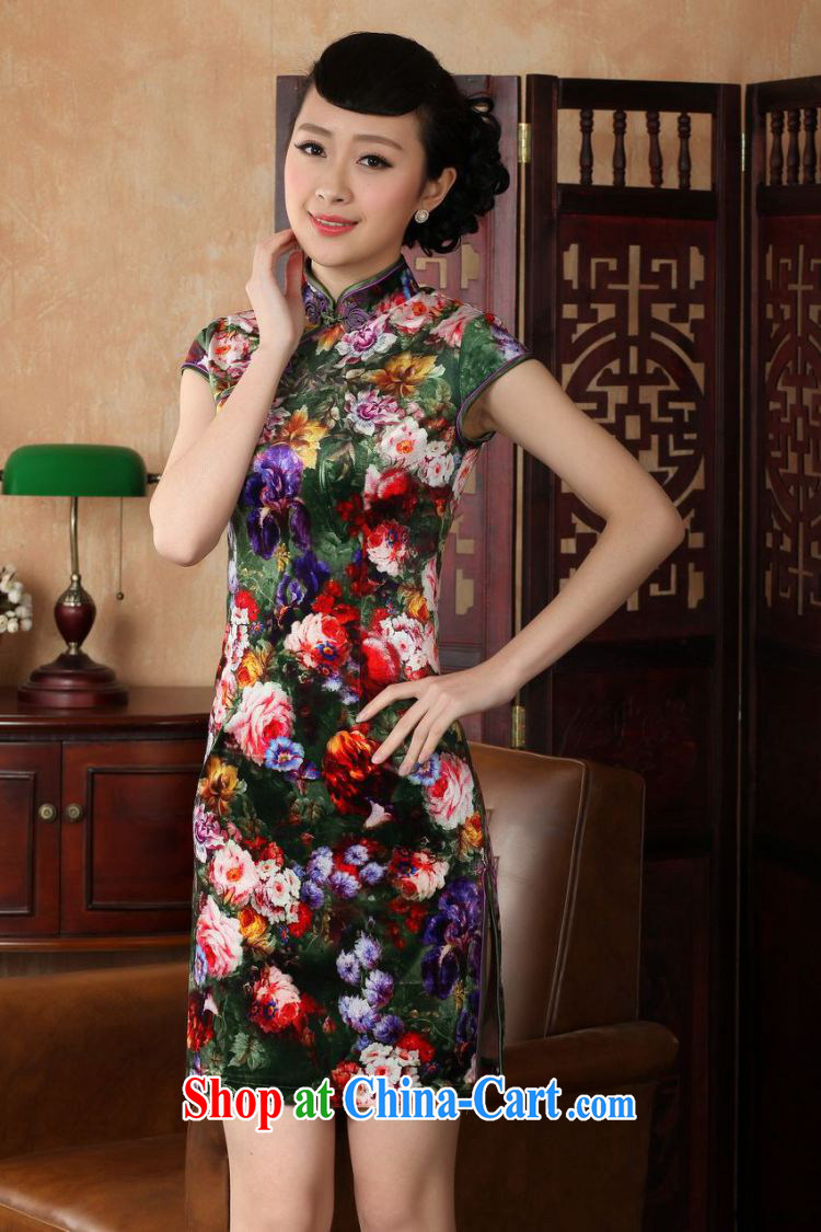 Take the new summer Women's clothes dresses with short stretch gold velour painting stylish classic short-sleeved traditional manual cheongsam TD 0012 - A 2 XL pictures, price, brand platters! Elections are good character, the national distribution, so why buy now enjoy more preferential! Health