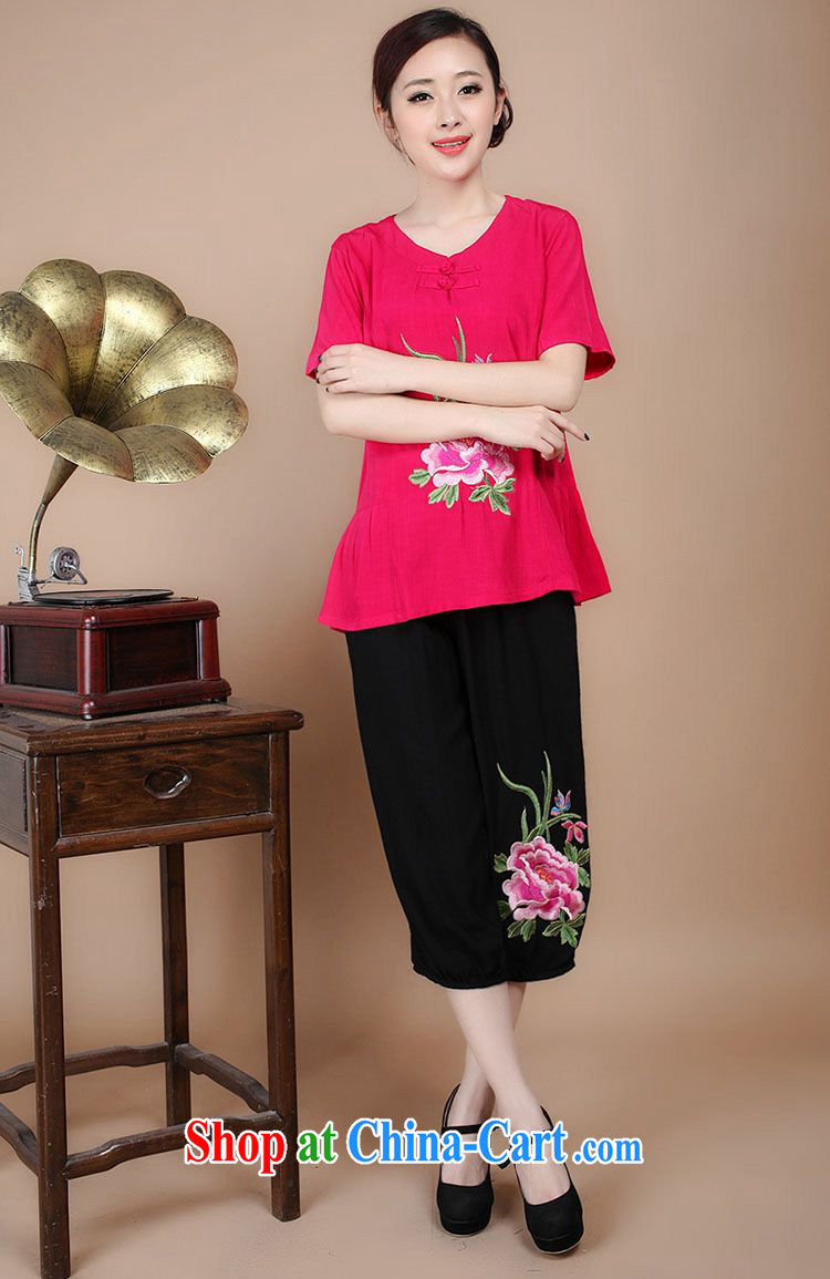Forest narcissus 2014 summer new Peony embroidered short sleeves single buckle Tang replace T pension FGR - A of 098 red XXXL pictures, price, brand platters! Elections are good character, the national distribution, so why buy now enjoy more preferential! Health