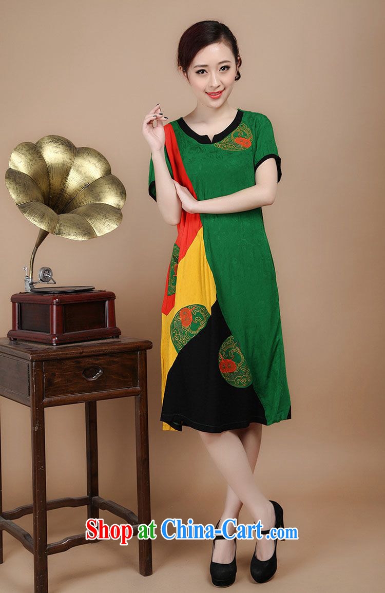 Forest narcissus 2014 summer new Chinese cotton jacquard knocked color dresses FGR - C 1303 green XXL pictures, price, brand platters! Elections are good character, the national distribution, so why buy now enjoy more preferential! Health