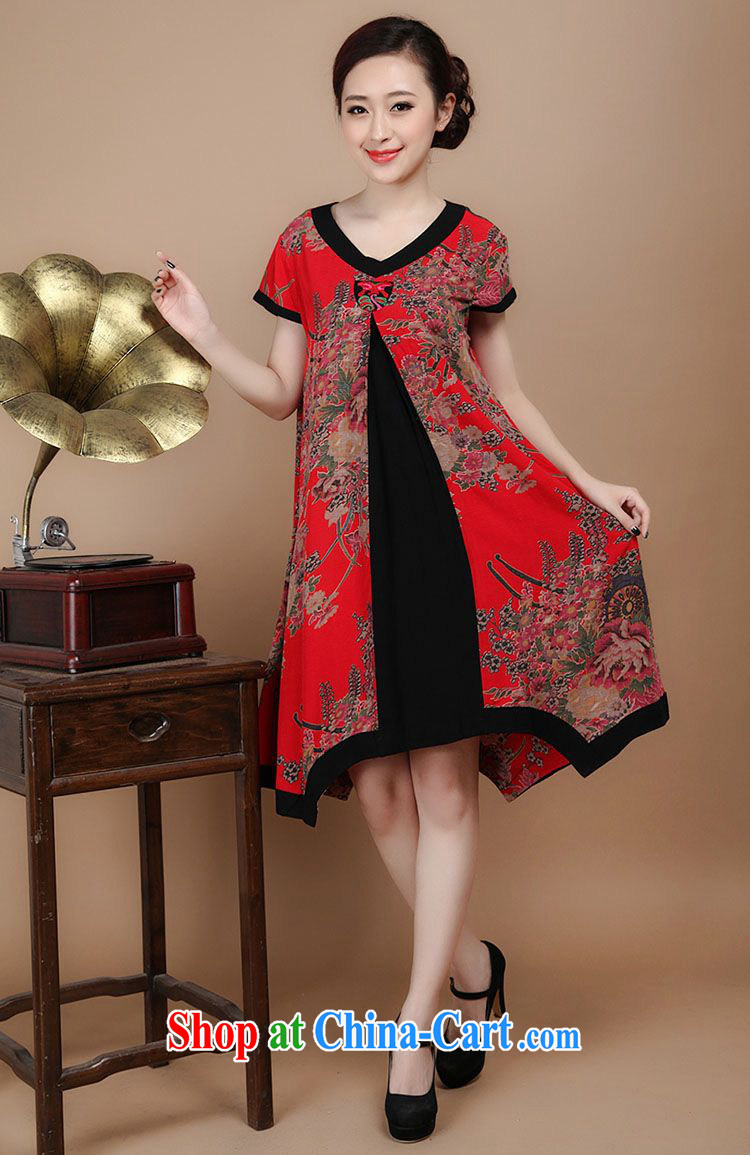 Forest narcissus summer 2014, new Chinese cotton stamp loose dresses FGR - C 1128 red XXL pictures, price, brand platters! Elections are good character, the national distribution, so why buy now enjoy more preferential! Health