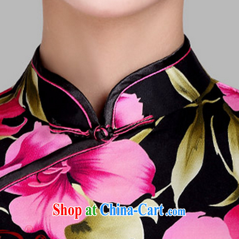 And, in accordance with summer clothes, For retro dresses skirts and elegant qipao improved daily retro beauty graphics thin cheongsam dress LYE 7013 black XXL, and, in accordance with (leyier), shopping on the Internet