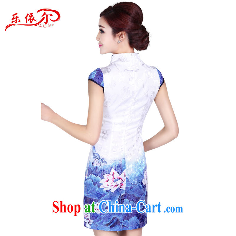 And, according to Ms. summer retro improved cheongsam dress-fasteners embroidered classic short, cultivating daily cheongsam dress LYE 8802 white XXL, in accordance with (leyier), online shopping