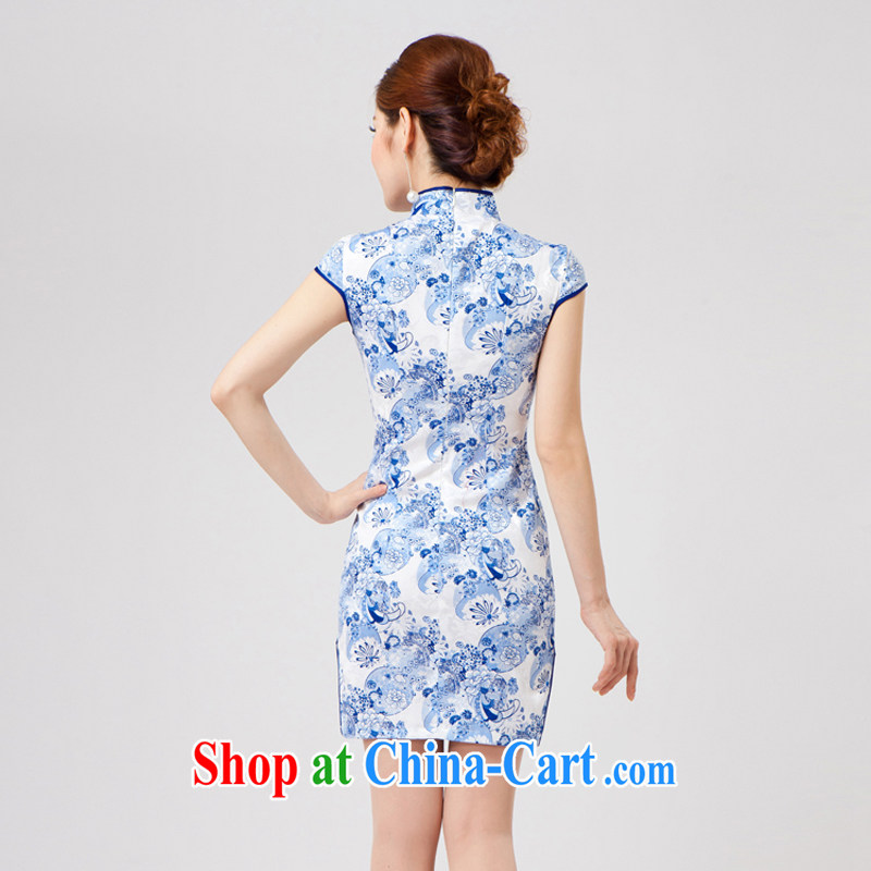 Rain Coat is stylish and improved cheongsam new female dress short, decorated in summer, short-sleeved, daily outfit QP 7007 photo color XXL, rain is clothing, and shopping on the Internet