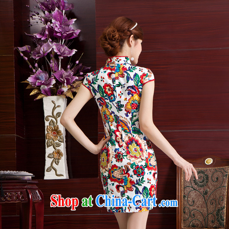 Rain Coat is stylish and improved China wind cheongsam cultivating the code short-sleeved everyday dresses summer dresses QP 7008 photo color XXL, rain is clothing, and shopping on the Internet