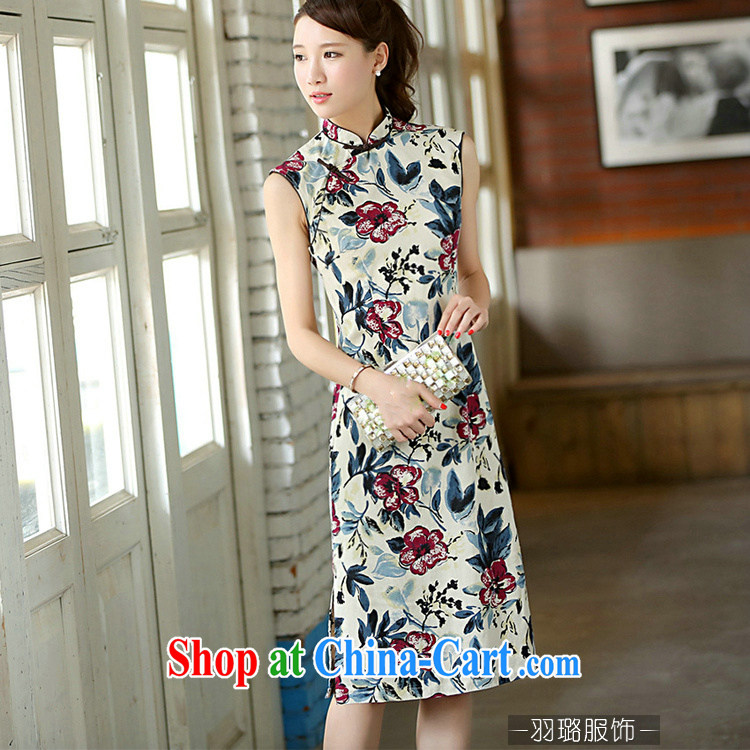 Jessup, new republic on wind beach retro improved cotton the stamp qipao cheongsam stylish dresses CQP 341 sleeveless desert rose XXL pictures, price, brand platters! Elections are good character, the national distribution, so why buy now enjoy more preferential! Health