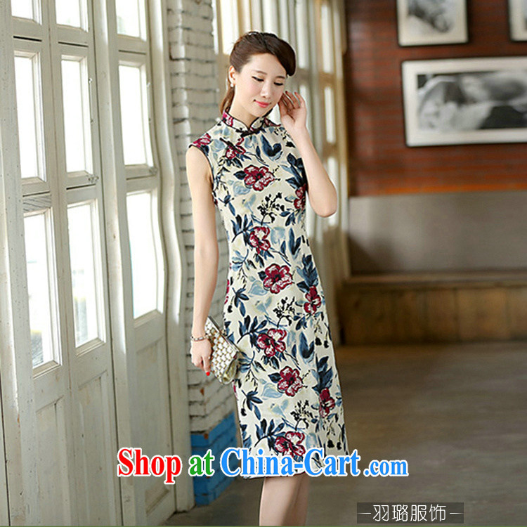 Jessup, new republic on wind beach retro improved cotton the stamp qipao cheongsam stylish dresses CQP 341 sleeveless desert rose XXL pictures, price, brand platters! Elections are good character, the national distribution, so why buy now enjoy more preferential! Health