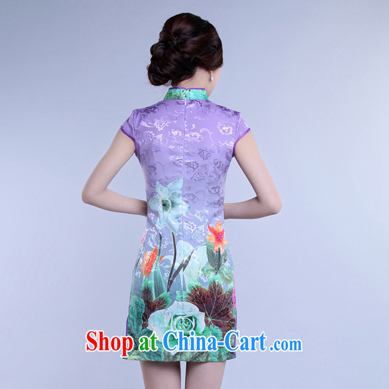 Rain is still clothing and stylish and refined and elegant Ethnic Wind Photo Album antique dresses evening gown Sau San Tong on the cheongsam dress code 7017 QP picture color XXL, rain is clothing, and shopping on the Internet
