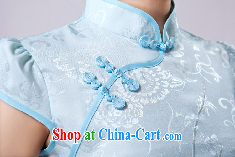 Rain Coat yet stylish marriage improvement of traditional embroidery photo building photo cheongsam beauty graphics thin short daily outfit QP 7020 blue XXL pictures, price, brand platters! Elections are good character, the national distribution, so why buy now enjoy more preferential! Health