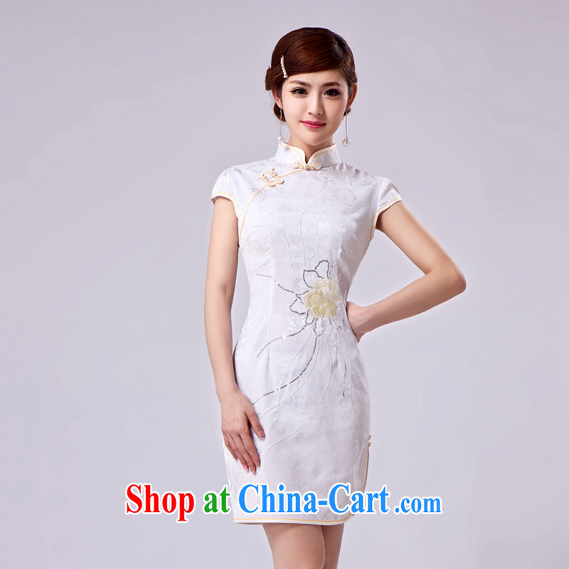 Rain Coat yet stylish marriage improvement of traditional embroidery photo building photo cheongsam beauty graphics thin short daily outfit QP 7020 blue XXL, rain still Yi, shopping on the Internet