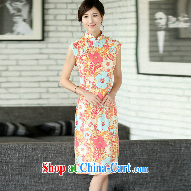 Jessup, new, improved daily Chinese linen arts, summer basket stamp duty the cheongsam sleeveless girl cheongsam dress CQP 557 sleeveless warm spring M, Jessup, and shopping on the Internet
