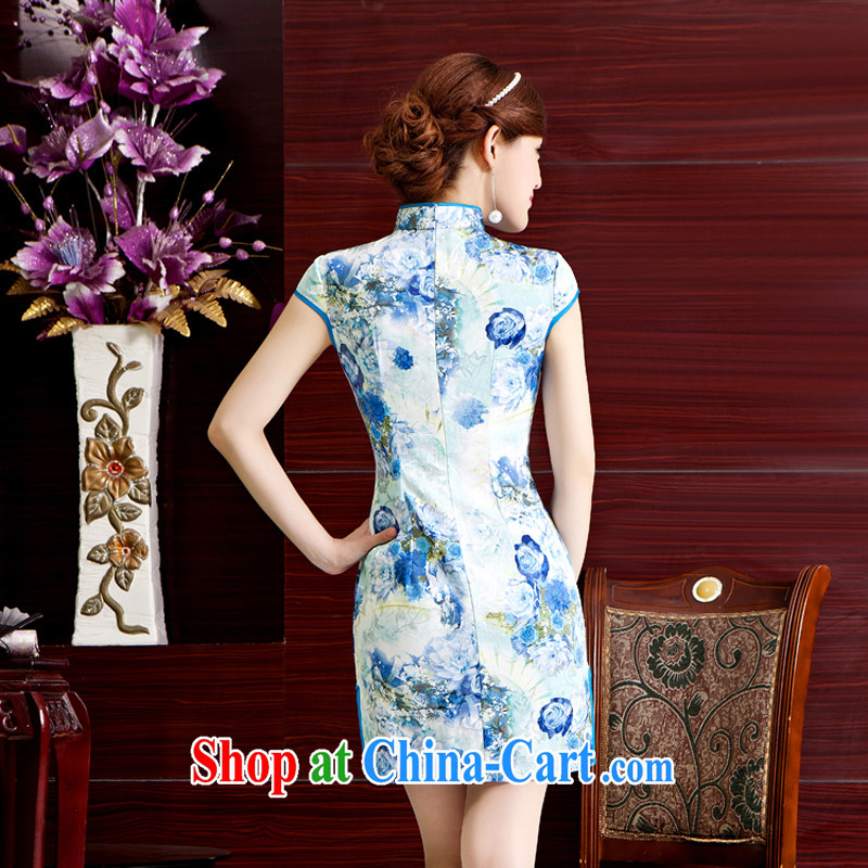 Rain is still clothing bridal dresses wedding toast clothing stylish and improved the betrothal short cheongsam beauty classic and elegant Chinese qipao QP 7022 photo color XXL, rain is clothing, and shopping on the Internet