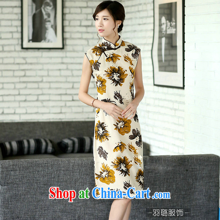 Jessup, new China wind elegant female cotton the Stamp Duty sleeveless, for manually buckle long improved cheongsam dress CQP 725 sleeveless Hyun ink L pictures, price, brand platters! Elections are good character, the national distribution, so why buy now enjoy more preferential! Health
